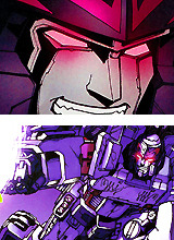 goddamnchou:  Megatron Origin   Since Megatron’s eyes are red, depending on the artist, his glowing eyes makes him look like he’s blushing.So adorable ( ´ ▽ ` )ﾉ