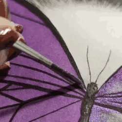 a purple butterfly painting