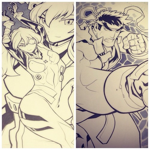 I’ll be at Anime Expo next weekend! Drop by the artist alley and say hi :) #edwinhuang #animeexpo #ryu #asuka #streetfighter #evangelion #gainax - Follow me on Instagram and Twitter @yecuari