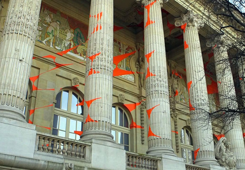 Swiss artist Felice Varini is known for his large scale projections of geometric forms ont