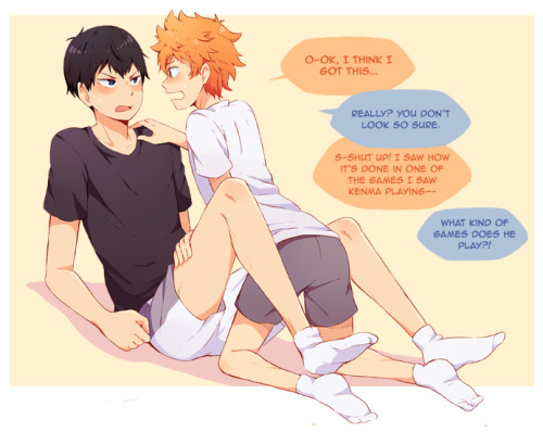 suikkart:  kageyama & hinata’s awkward first attempt at making out is my favourite thing 