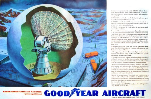 1959 Radar Structures and Radomes – prime capabilities of GoodYear Aircraft Source: www.flickr