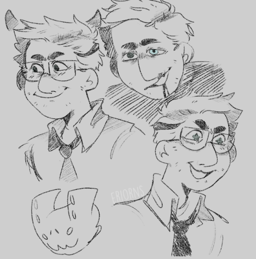eriorns:some recent doodles of newt and hermann //