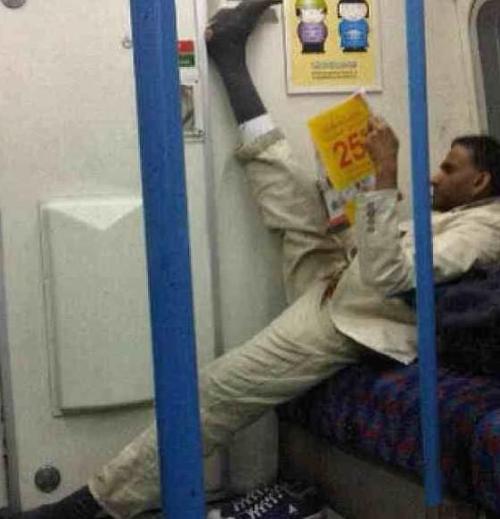 ratchetmess:  the guy is clearly very comfortable on public transit
