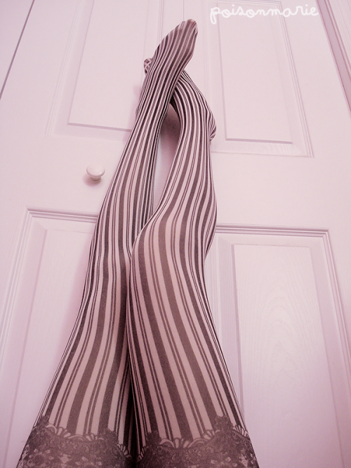 gasaii:  Outfit post + Review | Post here  Striped stockings from Spree Picky [discount code: gasaii] 