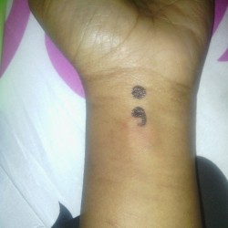 poeticallymisunderstood:  I’m NOT Okay , But I Know I Will Be Someday &amp; Until That Day Comes I Will “STAY STRONG” Because I Know That There’s Still Hope . #semicolonproject416 #SuicidalThoughts #Strength #God #Hope