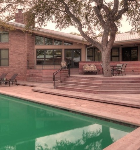 Deck Backyard Austin Inspiration For A Huge Transitional Backyard Deck Remodel With No Cover