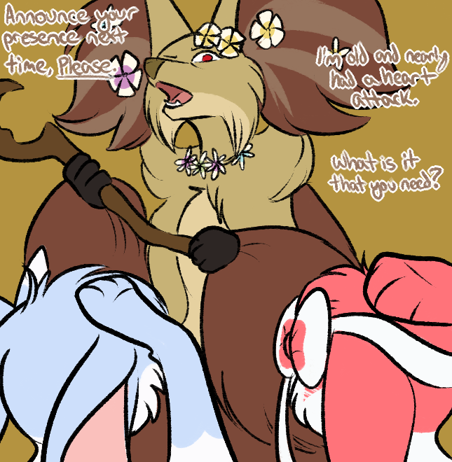 asktheshinysylveon:  Rubbing their sore noggins, the Sylveons apologized for the