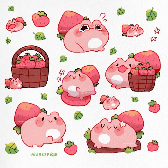 munespice:Her name is Strawberry Frog 🐸 🍓🌱