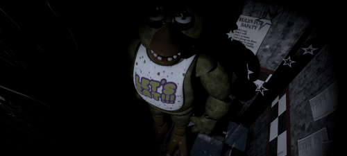 askgoldenfazbear:  lyralei-the-pixie:  I don’t think you’re ready for freddy.  you know shit’s getting real when freddy gives you goldie’s white pupil death stare 