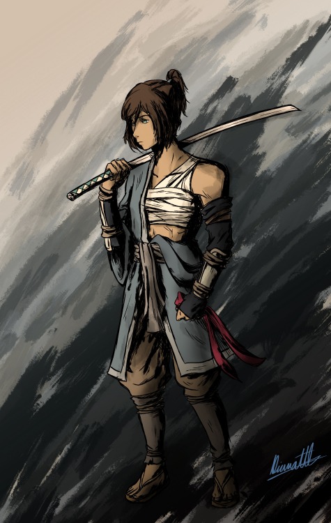 devinthewhite: Samurai au Korra and Asami by Blackangel94a.   @heroineimages