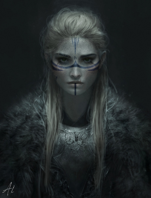 ai-make-art: Warrior Princess. Based off Lagertha from Vikings.