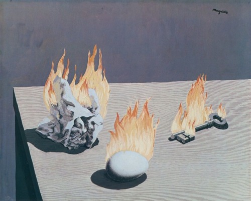 surreelust:The Gradation of Fire (The Ladder of Fire) by Rene Magritte (1939)