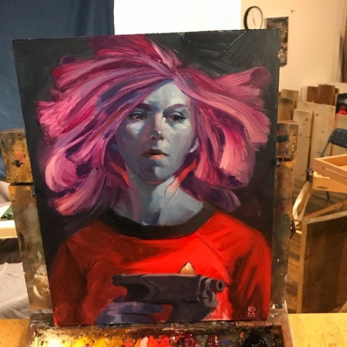 #startrek #alien at #figurativeillustrationworkshop this weekend.  #scifiart #figurepainting #artist