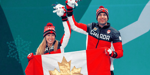 artschoolglasses: Team Canada; Mixed Doubles Curling Kaitlyn Lawes + John Morris, Gold