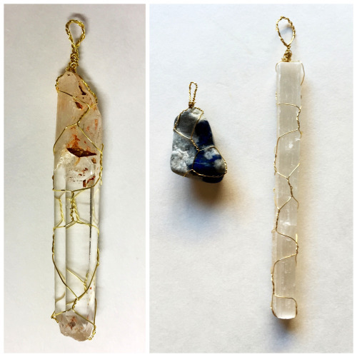 macrame gem necklace
