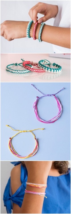 DIY 4 Styles of Friendship BraceletsI love friendship bracelets, but haven’t seen many being posted 