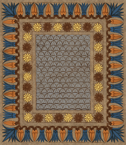 A pattern based on a door-sill from the throne room of Ashurbanipal.