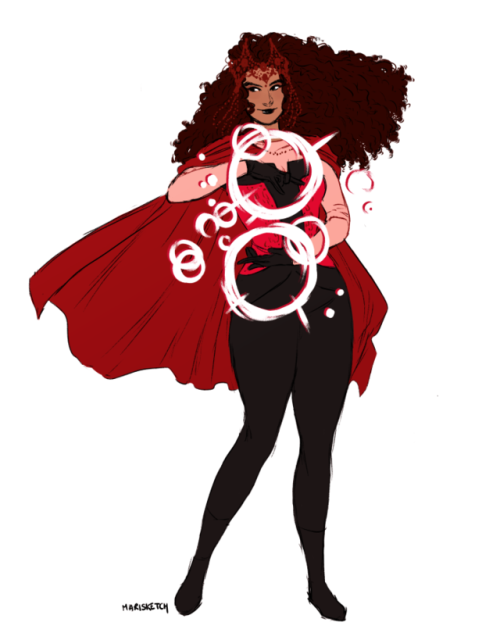 marisketch:A little Scarlet Witch for @cosmicmarmot based on Kevin Wada’s design.