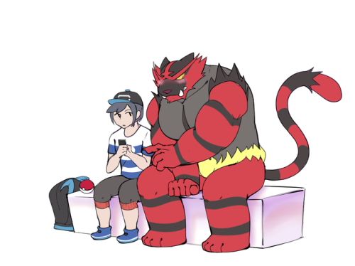 daily-incineroar: incineroar may be a big buff cat, but he’s still a cat. a cat that likes the