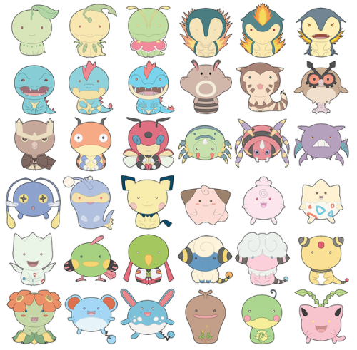 monticusrex: Cute pokemon project part 2: Johto Journeys! Didn’t take as long this time. Next, on to Hoenn!  