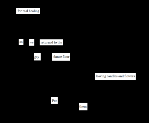 boykeats: THE GAY DANCE FLOOR, a composite blackout poem of three Washington Post articles on the Pu