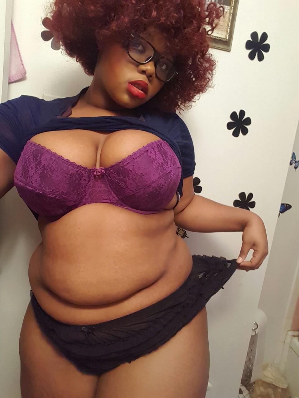 afatblackfairy:  Lazy Day~ ♡  If you want to see me wearing…less and you think
