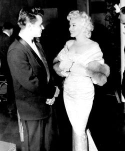 infinitemarilynmonroe:  Marilyn Monroe and Richard Davalos at the premiere of East of Eden, 1955.