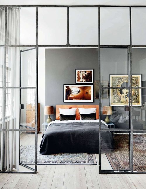 dankandgooch:thehousehome:industrial bedroom.