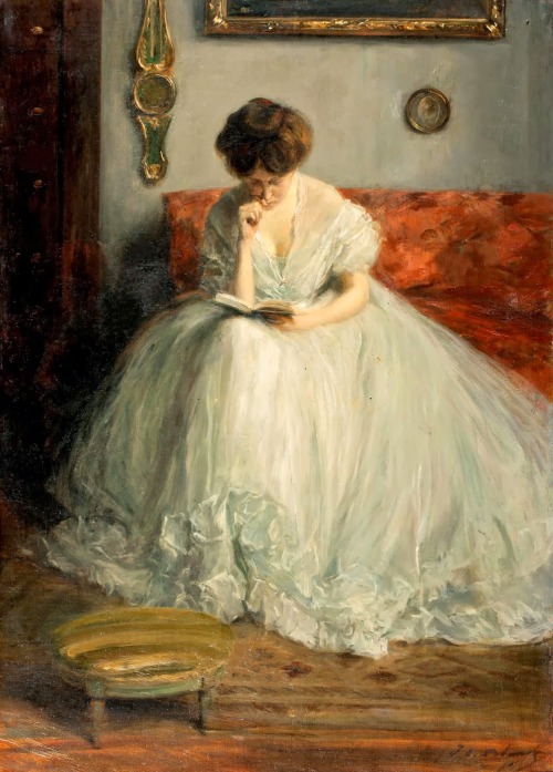 Portrait de Lucie lisant un livre. Jacques-Émile Blanche (French, 1861-1942). Oil o