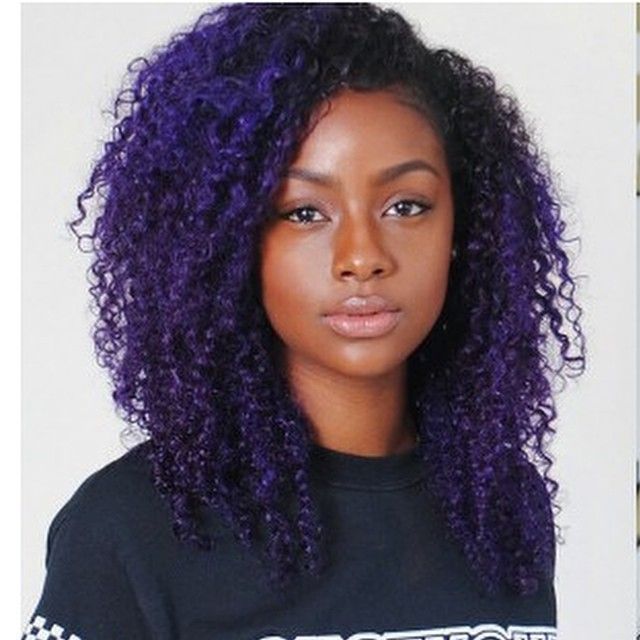 dark purple curly hair tumblr