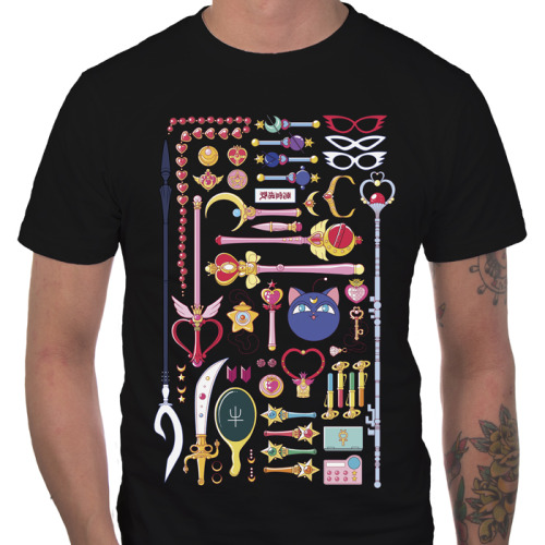 paulinaganucheau:  I’ve had a bunch of people request this, so my Magical Arsenal print is now available as a shirt! You can purchase the shirt here here here here! I’ve mocked up my favorite color options! You can fight so much evil in all those