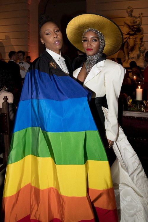 vellicour: celebsofcolor: Lena Waithe and Janelle Monae attend the Heavenly Bodies: Fashion &amp