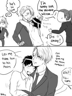 mochibom:  quick comic. at that time, viktor was falling in love 
