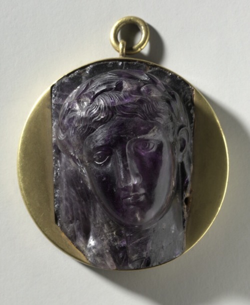 via-appia: Amethyst Cameo, head of a woman Roman, 1st Century