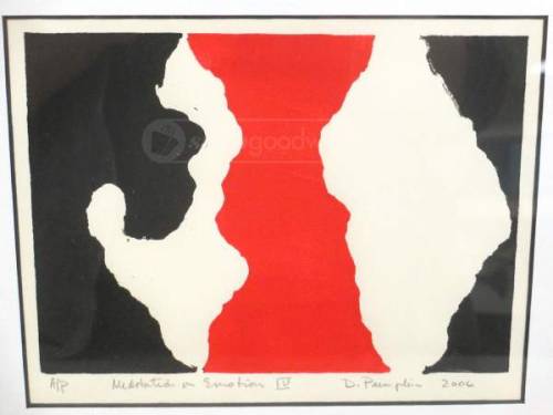 Signed Limited Run Screen Printed Abstract Art Trio - auction here