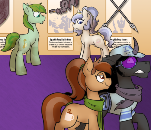 ask-king-sombra:  LET’S GET READY TO LEEEARNNN((Featuring ask-ickle-muse‘s Flugeltoot and askopalescentpearl!))  I’m surprised he didn’t crack up at hearing the name for the “fannypack”. <w<