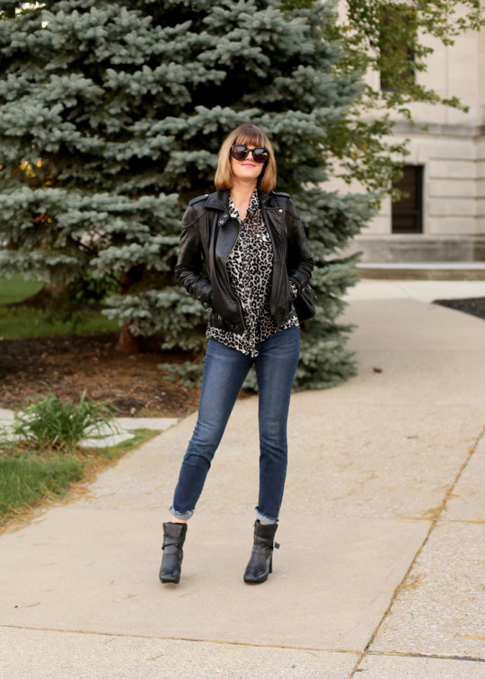 leopard, leather, Easy Outfit Idea