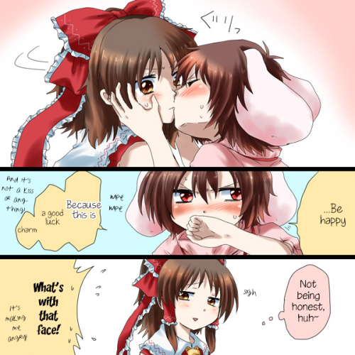 ✧･ﾟ: *✧ Kiss from a Tsundere ✧ *:･ﾟ✧♡ Characters ♡ : Reimu Hakurei ♥ Tewi Inaba♢ Video Game ♢