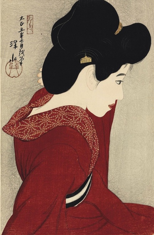 Itō Shinsui aka Itō Hajime aka 伊東深水 aka Kisetsu (Japanese, 1898-1972, b. Fukagawa, Japan) - Taikyo (