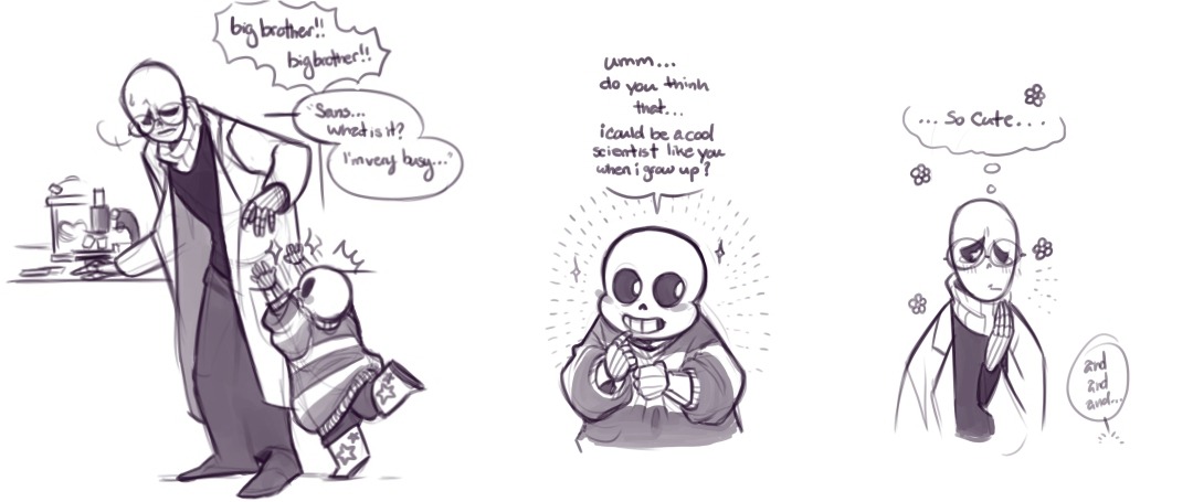 miya-sheep:  starshoop:  So many evil Gasters…have a doofy big bro Gaster and tiny