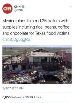 prismatic-bell:  kind-of-trash:  tchallin:  weavemama: These are the people trump is trying to deport due to racist and xenophobic ideologies. MEXICO 👏🏾 IS 👏🏾 NOT 👏🏾 A 👏🏾 THREAT don’t forget they helped during katrina too Americas