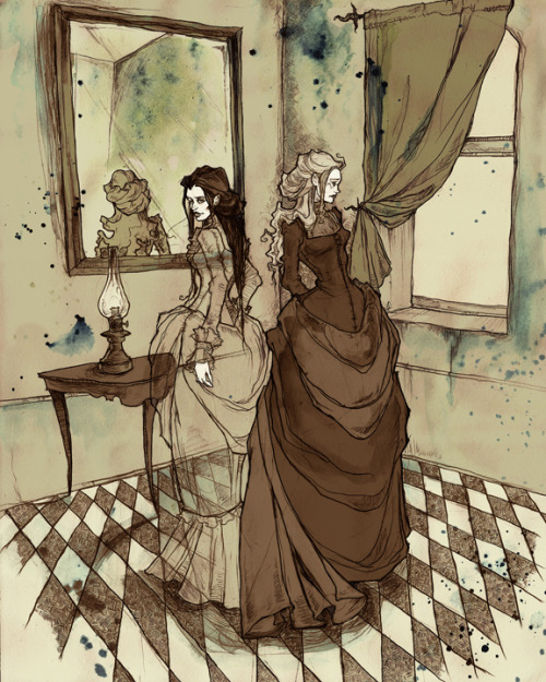 abigaillarson: In honor of Edgar Allan Poe’s birthday, I updated my 2008 “Ligeia” illustration. I st