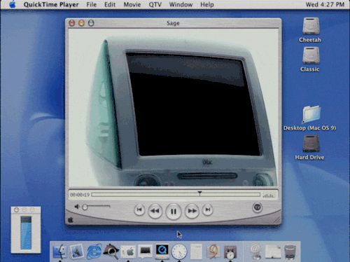 Apple Quicktime, Sage IMac, CPU Monitor In 10.0 Cheetah