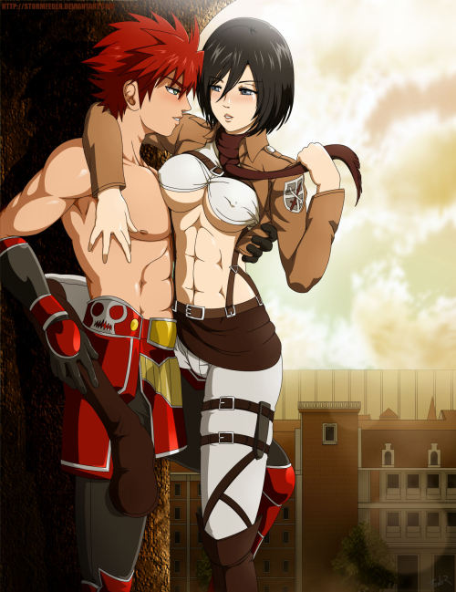 Attack on titan mikasa abs