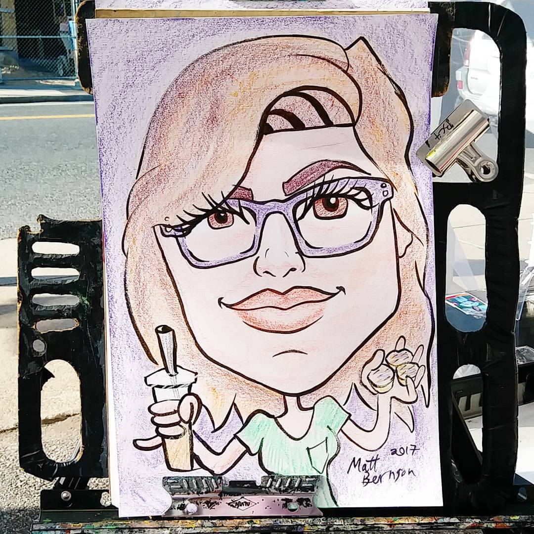 Doing caricatures today at Cosmos&rsquo; for Natick Nights. There are also vintage