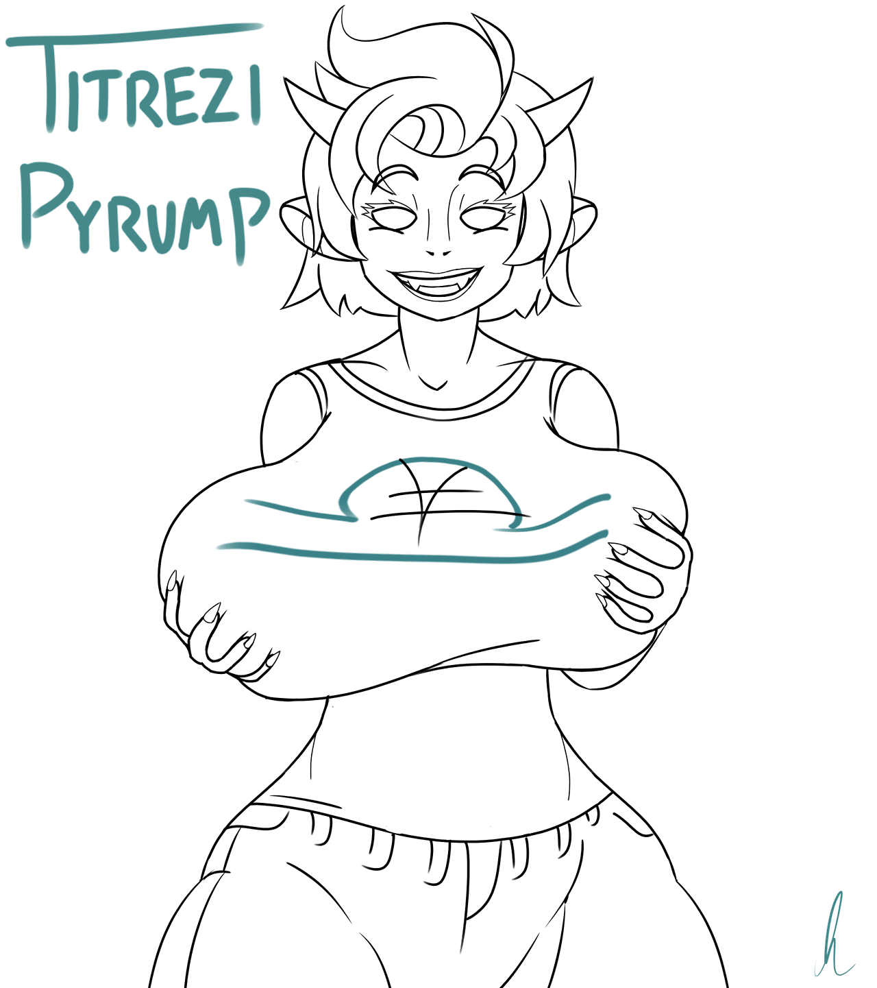 titezi-pyrump-art:   Heres the drawing process sorta thing if my new blog header,