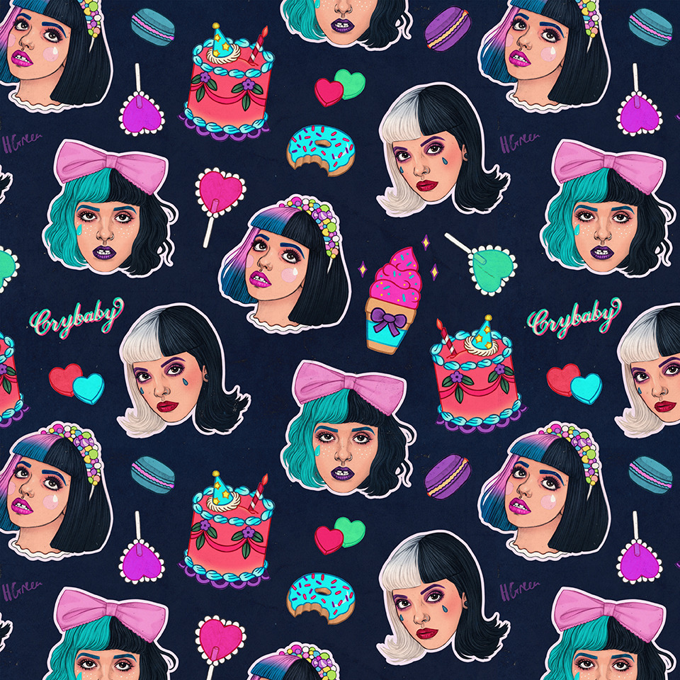 team-melanie-martinez:  dollychops:  ‘Crybaby’Background tile | iPhone wallpaper