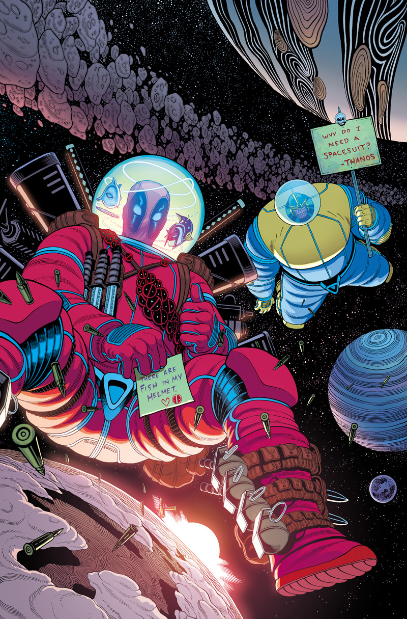 traddmoore:  DEADPOOL VS THANOS Issue 2 Cover by Tradd Moore (lines) and Matt Wilson