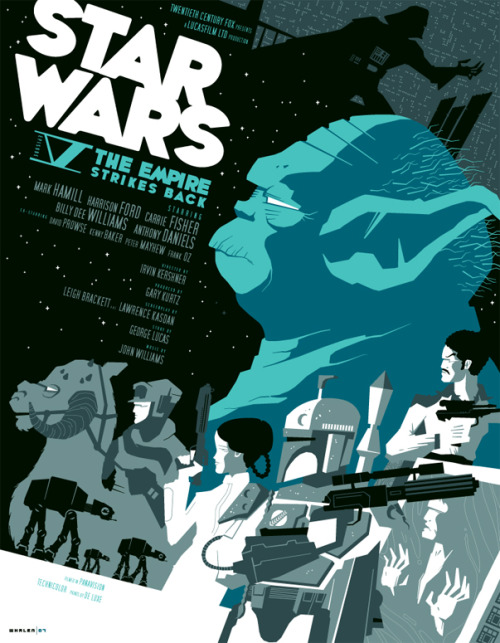 cinemagorgeous:  Star Wars posters by Tom Whalen.